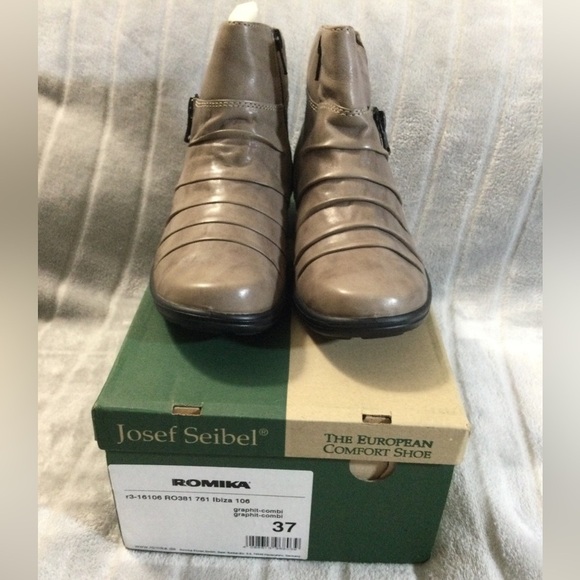 Romika Ibiza 106 Graphite Leather Ankle Boots EU 37 US 6 to 6.5 - Picture 3 of 10